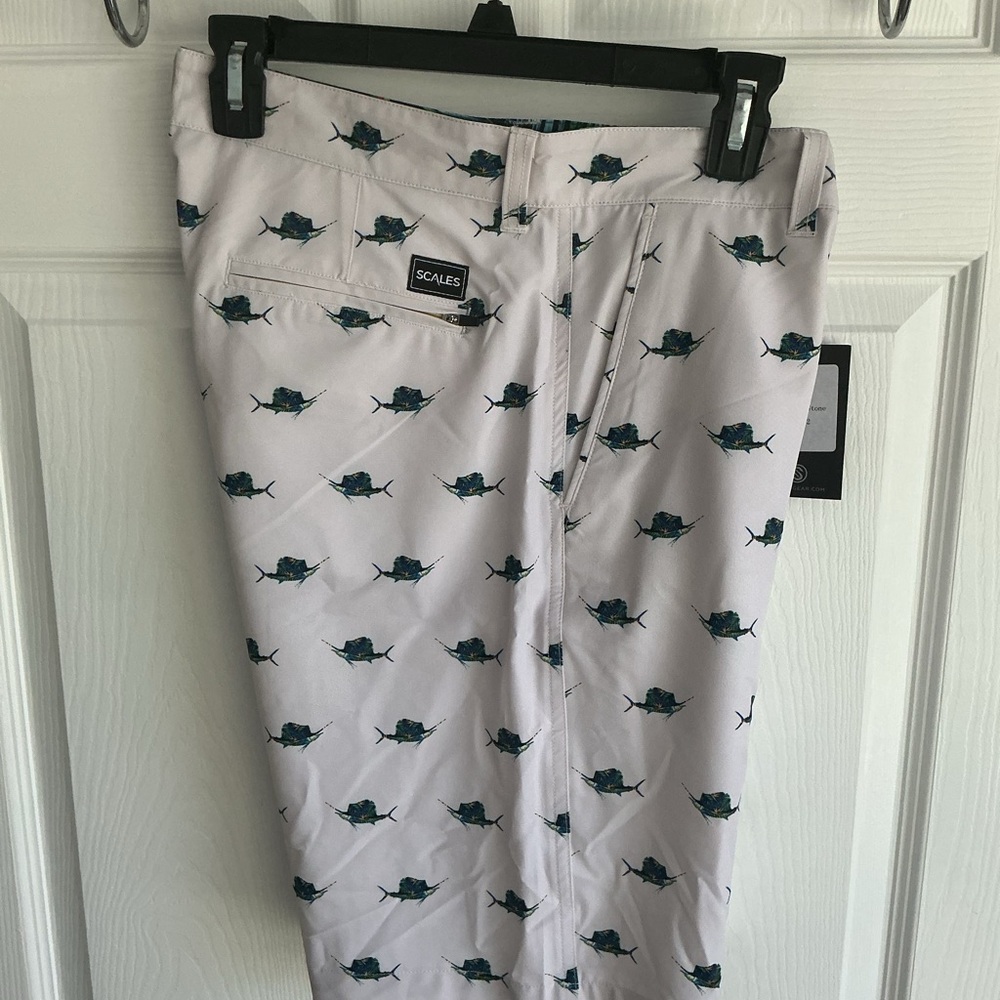 Scales Mens Lightweight Performance Marlin Fishing Shorts Sz 32